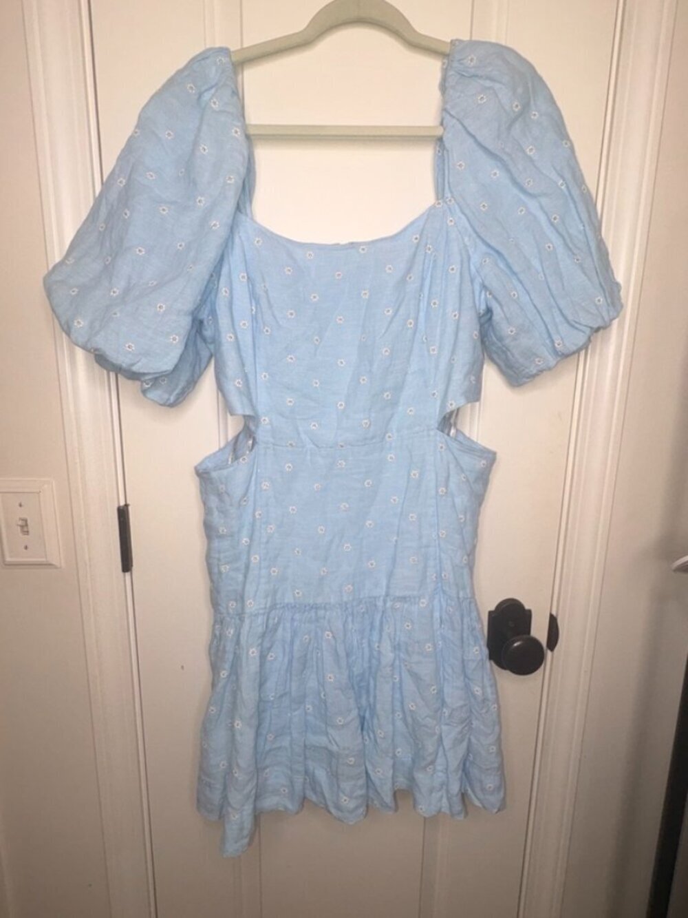 Lilly Pulitzer Women's Kylanne Bubble Sleeve Linen Dress You Drive Me Daisy 14